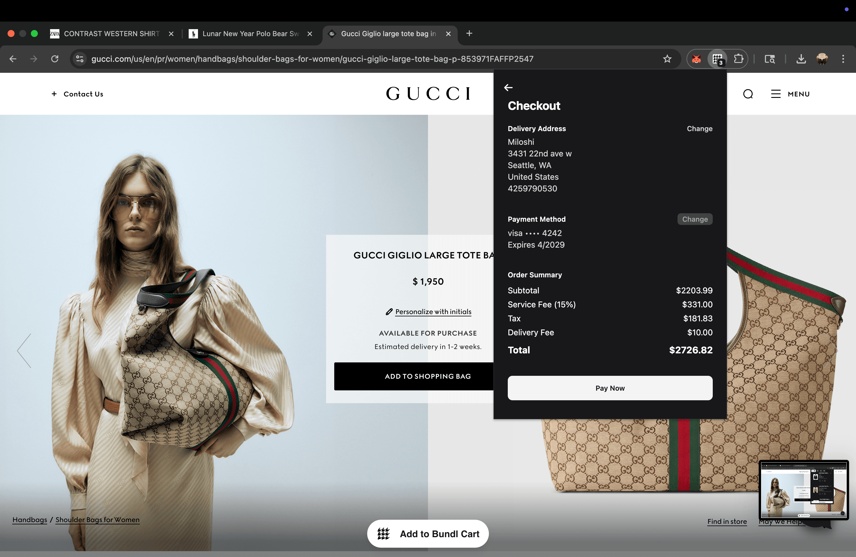 One-Click AI Checkout